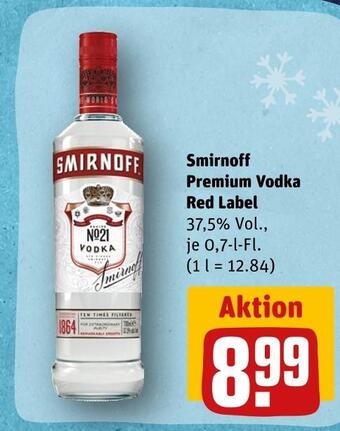 REWE Smirnoff premium vodka red label Angebot