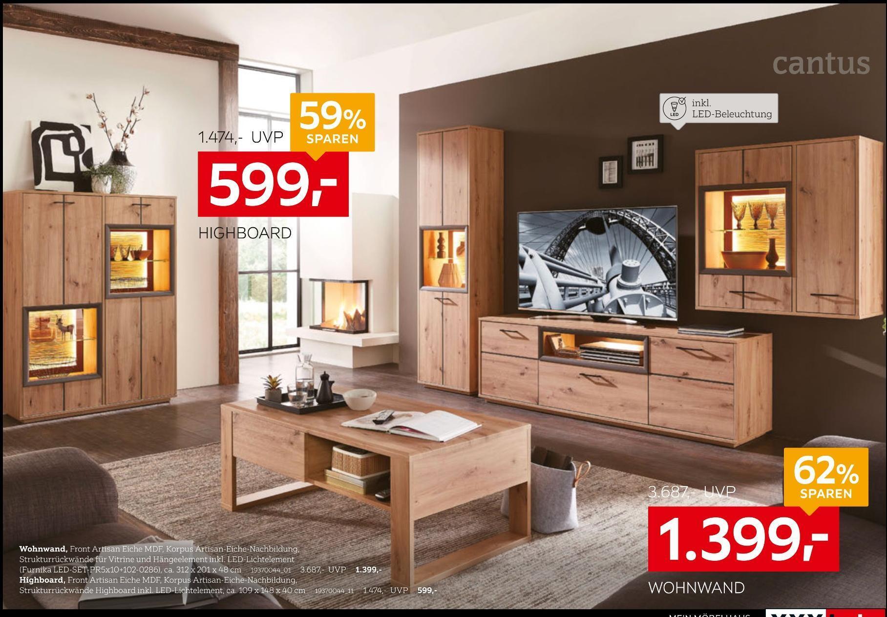 Cantus wohnwand oder highboard Angebot bei XXXLutz