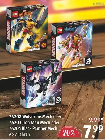 Rossmann Lego 76202 wolverine mech oder 76203 iron man mech oder 76204 black panther mech Angebot