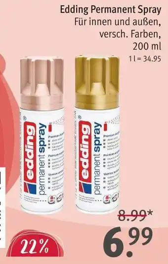 Rossmann Edding permanent spray Angebot