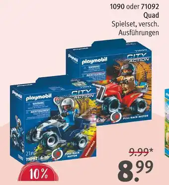 Rossmann Playmobil 1090 oder 71092 quad Angebot