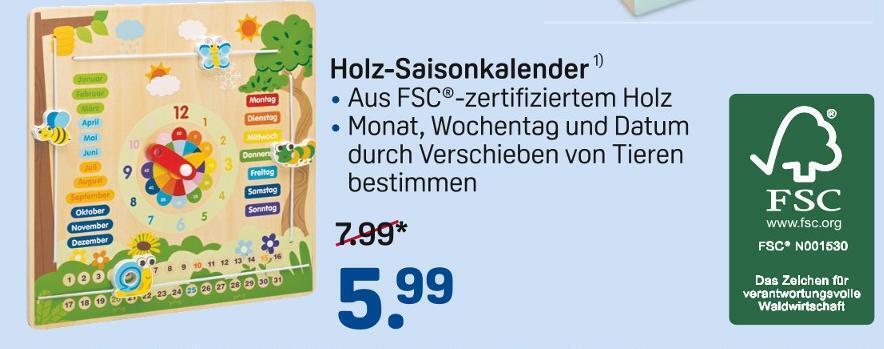 Holz-saisonkalender Angebot bei Rossmann