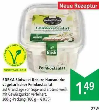 Marktkauf Edeka Südwest Unsere Hausmarke Vegetarischer Feinkostsalat Angebot