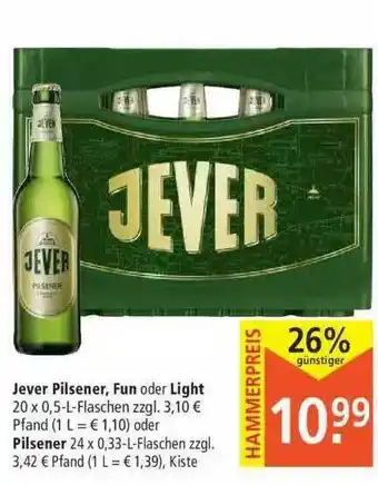 Marktkauf Jever Pilsener, Fun Oder Light Angebot