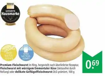 Marktkauf Premium-fleischwurst, Fleischwurst Mit Würzigem Emmentaler Käse Oder Delikate Geflügelfleischwurst Angebot