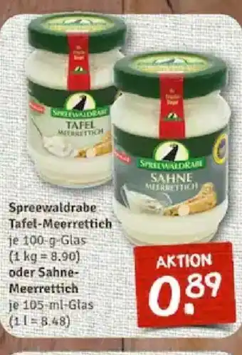 nahkauf SpreewaldRabe Tafel-Meerrettich 100g o. Sahne-Meerrettich 105g Angebot