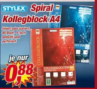 Posten Börse Stylex Spiral Kollegblock A4 Angebot