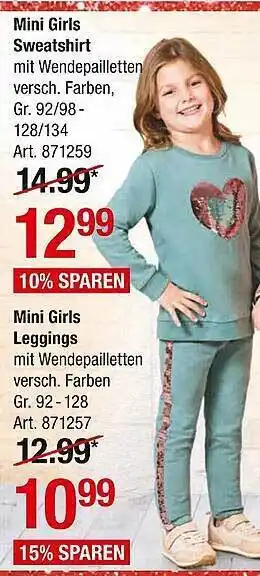 AWG Mode Mini girls sweatshirt oder leggings Angebot