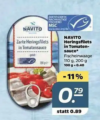 NETTO Navito Heringsfilets In Tomaten Sauce Angebot