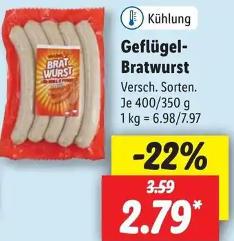 Lidl Geflügel Bratwurst 400/350 g Angebot