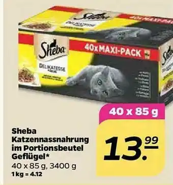 NETTO Sheba Katzennassnahrung Im Portionsbeutel Geflügel Angebot