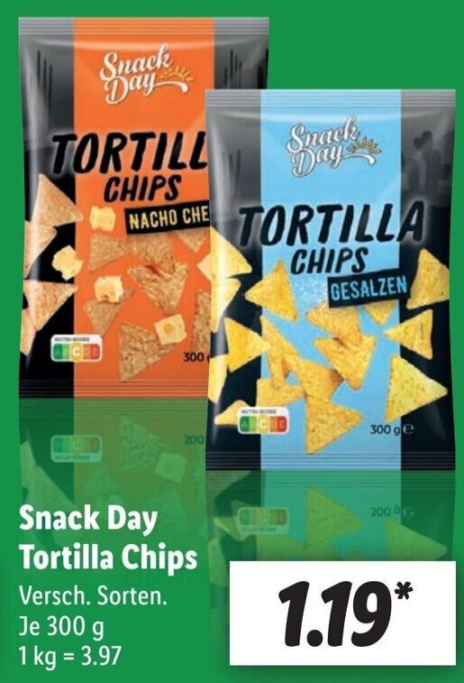 Snack Day Tortilla Chips 300 g Angebot bei Lidl
