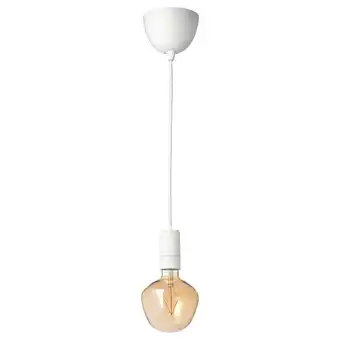 IKEA Sunneby / molnart lampenaufhängung +led-leuchtmittel weiß/glockenform klarglas braun Angebot