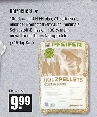 V Baumarkt Holzpellets pfeifer Angebot