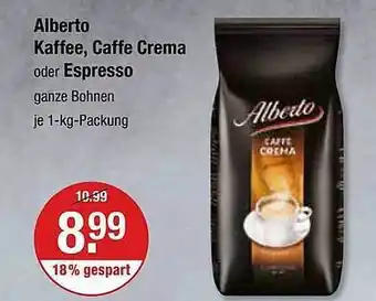 V Markt Alberto kaffee, caffee crema oder espresso Angebot