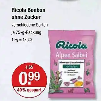 V Markt Ricola bonbon ohne zucker Angebot