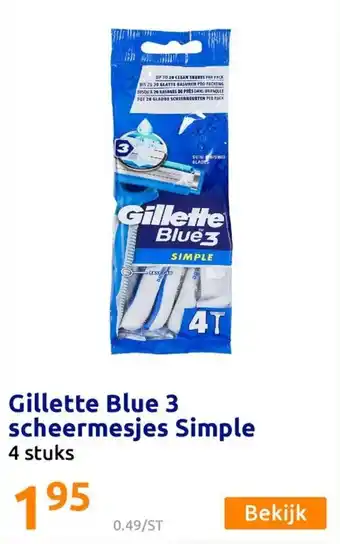 Action Gillette Blue 3 scheernesjes Simple Angebot