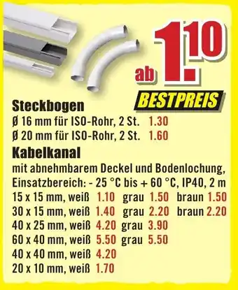 B1 Discount Baumarkt Steckbogen oder Kabelkanal Angebot