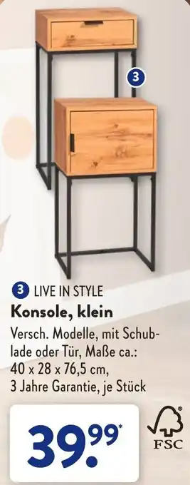 Aldi Süd Live in Style Konsole, klein Angebot