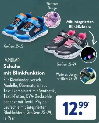 Aldi Süd Impidimpi Schuhe mit Blinkfunktion Angebot