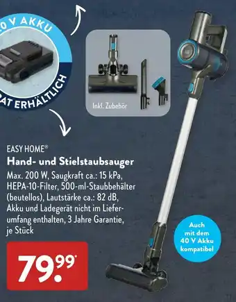 Aldi Süd Easy Home Hand und Stielstaubsauger Angebot