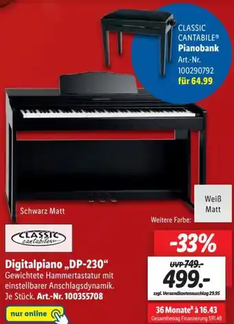 Lidl Digitalpiano DP 230 Angebot