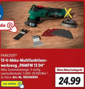 Lidl Parkside 12 V Akku Multifunktionswerkzeug ,,PAMFW 12 D4" Angebot