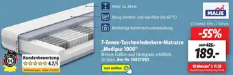 Lidl Malie 7 Zonen Taschenfederkern Matratze Medipur 1000 Angebot