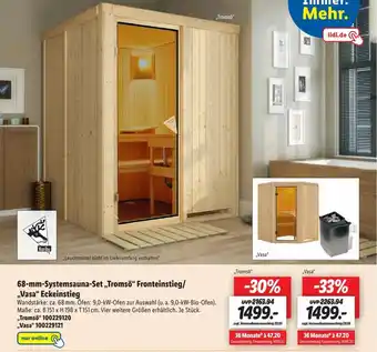 Lidl 68 mm Systemsauna Set ,,Tromsö" Fronteinstieg/Vasa Eckeinstieg Angebot