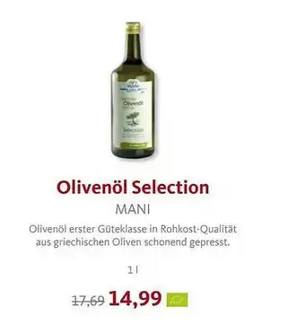 VollCorner Biomarkt Olivenöl selection mani Angebot