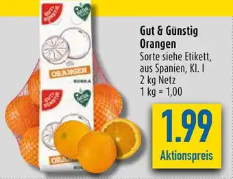 diska Gut & Günstig Orangen 2 kg Netz Angebot