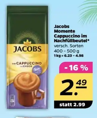 NETTO Jacobs Momente Cappuccino im Nachfüllbeutel 400-500g Angebot