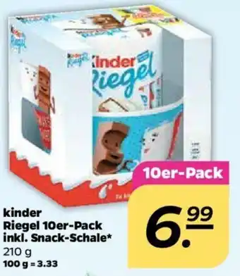 NETTO Kinder Riegel 10er Pack inkl. Snack Schale 210g Angebot