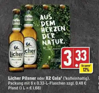 Scheck-in-Center Licher pilsner oder x2 cola Angebot