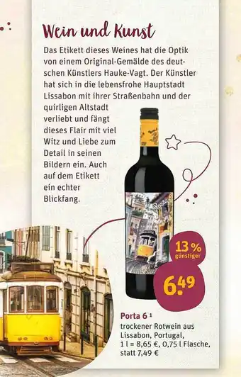 tegut Porta 6 trockener rotwein aus lissabon Angebot