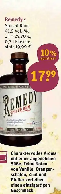 tegut Remedy spiced rum Angebot