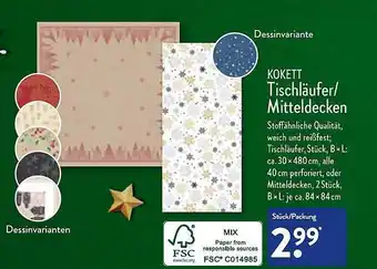 Aldi Nord Kokett tischläufer oder mitteldecken Angebot