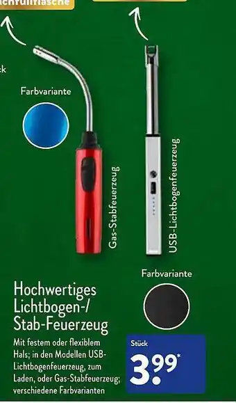 Aldi Nord Hochwertiges lichtbogen- oder stab-feuerzeug Angebot