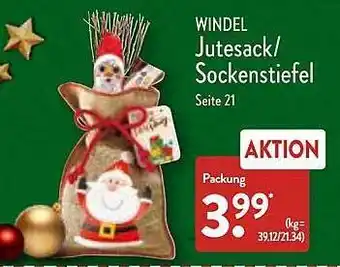 Aldi Nord Windel jutesack oder sockenstiefel Angebot