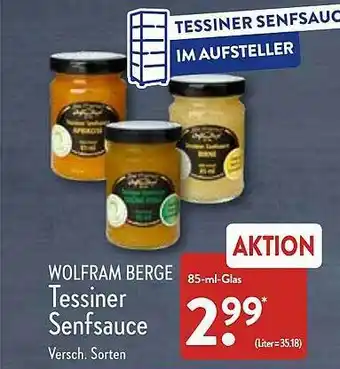 Aldi Nord Wolfram berge tessiner senfsauce Angebot