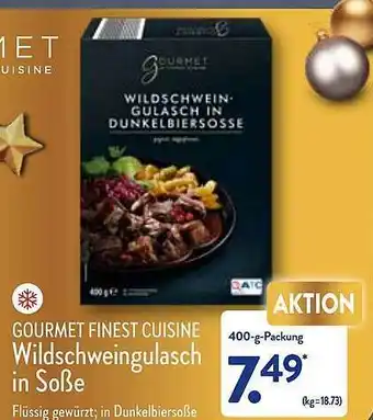 Aldi Nord Gourmet finest cuisine wildschweingulasch in soße Angebot