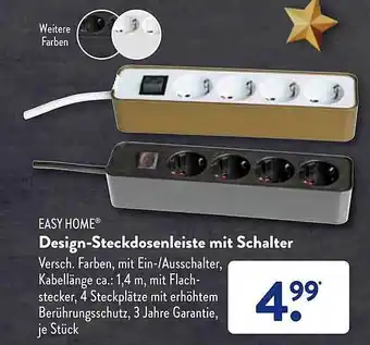 Aldi Süd Easy home design-steckdosenleiste mit schalter Angebot