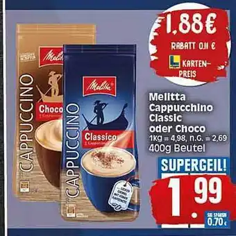 Elli Markt Melitta cappucchino classic oder choco Angebot