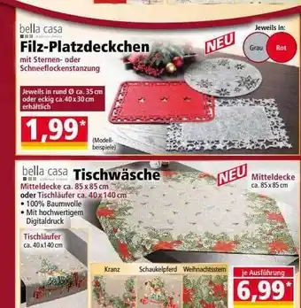 Norma Bella casa filz-platzdeckchen oder tischwäsche Angebot