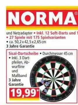 Norma Sisal-dartscheibe Angebot