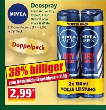 Norma Nivea deospray Angebot