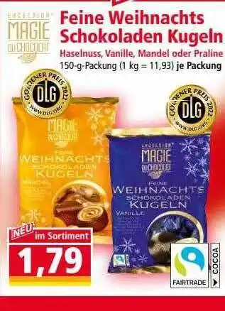 Norma Magie du chocolat feine weihnachts schokoladen kugeln Angebot