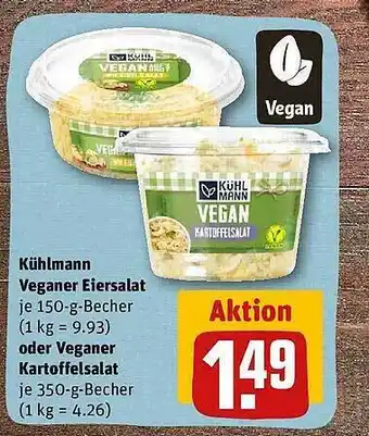 REWE Kühlmann veganer eiersalat oder veganer kartoffelsalat Angebot