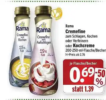 Wasgau Rama cremefine oder kochcreme Angebot