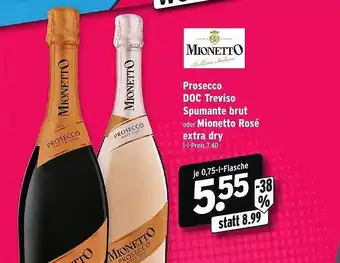 Wasgau Prosecco doc treviso spumante brut oder mionetto rosé extra dry Angebot